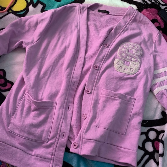 Candy Stripper cardigan and skirt set - Picture 1 of 3